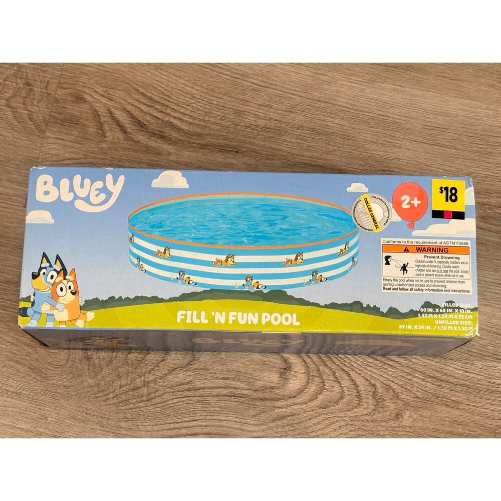 Bluey Fill N Fun Pool 60x60x10 NEW in Box